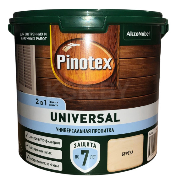 Защита для древесины  Pinotex Universal 2 в 1 береза 2,5л (5620689) 