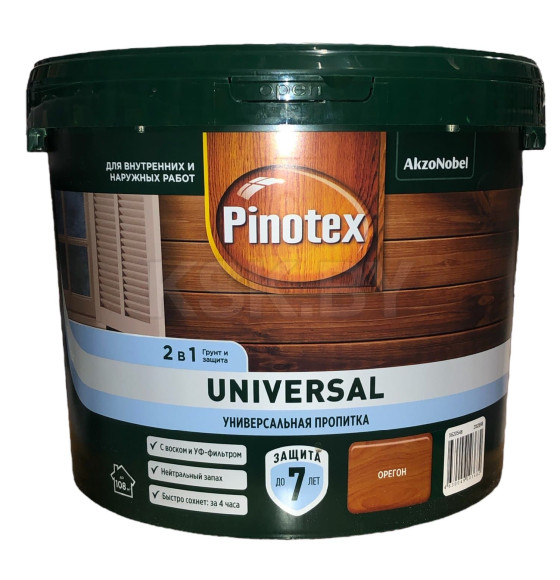 Защита для древесины  Pinotex Universal 2 в 1 орегон 9л (5620548) 