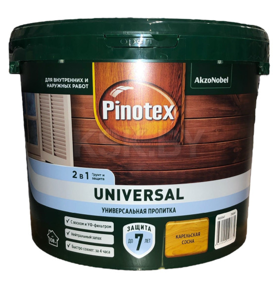 Защита для древесины  Pinotex Universal 2 в 1 карел. сосна 9л (5620547) 