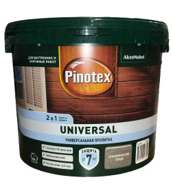 Защита для древесины  Pinotex Universal 2 в 1 сканди. серый 9л