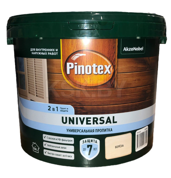 Защита для древесины  Pinotex Universal 2 в 1 береза 9л (5620551) 