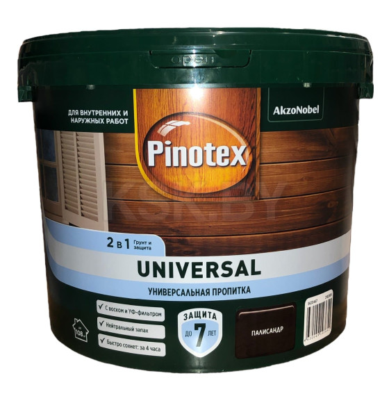 Защита для древесины  Pinotex Universal 2 в 1 палисандр 9л (5620467) 