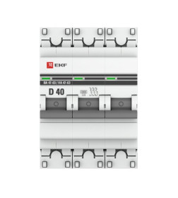 Автоматический выключатель 3P 40А (D) 6кА ВА 47-63 EKF PROxima