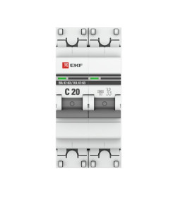 Автоматический выключатель 2P 20А (C) 6кА ВА 47-63 EKF PROxima