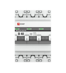 Автоматический выключатель 3P 40А (B) 6кА ВА 47-63 EKF PROxima