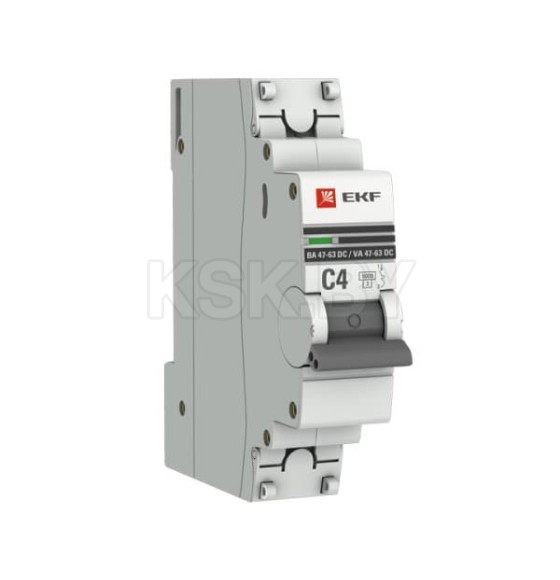 Автоматический выключатель 1P 4А (C) 6кА ВА 47-63 DC EKF PROxima (mcb4763-DC-1-04C-pro) 