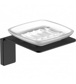 Мыльница настенная, стеклянная,цвет черный.IDDIS Slide арт.SLIBSG0i42