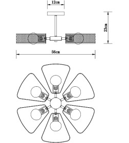 Светильник потолочный Arte Lamp MAASYM A7044PL-6BK