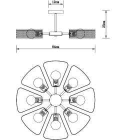 Светильник потолочный Arte Lamp MAASYM A7044PL-8BK