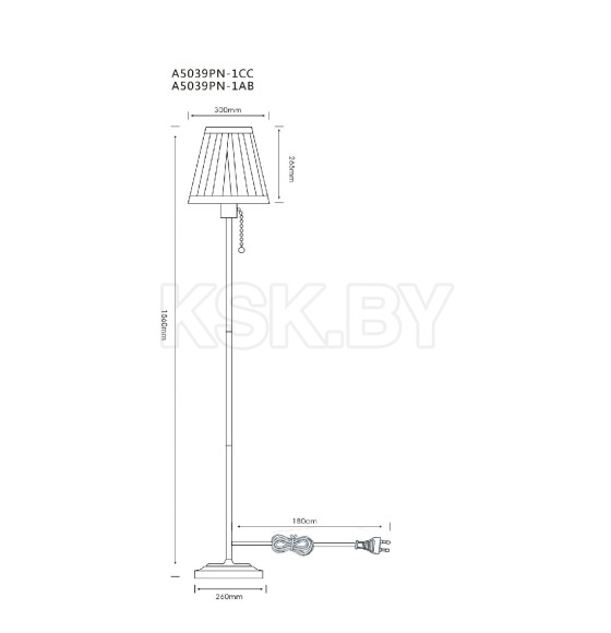 Светильник напольный Arte Lamp MARRIOT A5039PN-1AB (A5039PN-1AB) 