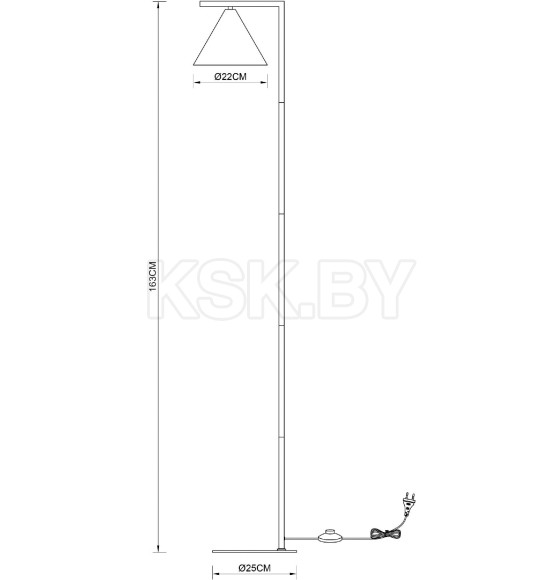 Светильник напольный Arte Lamp DAVID A7033PN-1BK (A7033PN-1BK) 