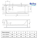 Ванна акриловая Alba Spa Gamma прямоугольная 150х70 ВПР0220200100 (ВПР0220200100) 