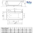 Ванна акриловая Alba Spa Impero прямоугольная 160х70 ВПР0330200100 (ВПР0330200100) 