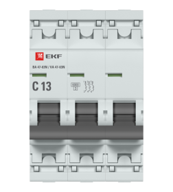 Автоматический выключатель 3P 13А (C) 6кА ВА 47-63N EKF PROxima