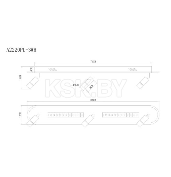 Светильник потолочный Arte Lamp PISCES A2220PL-3WH (A2220PL-3WH) 