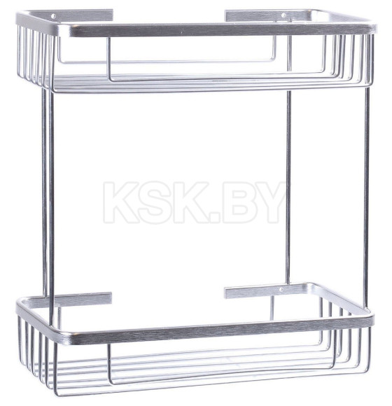 Полка для ванной угловая алюминиевая 2-х ярусная 27*14*29 см. (25561524) 
