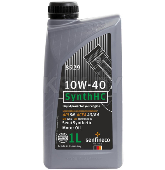 Масло моторное Senfineco SynthHC 10W-40 API SN ACEA A3/B4 1л.
