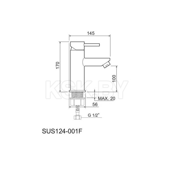 Смеситель для умывальника РМС SUS124-001F (SUS124-001F) 