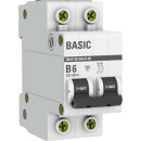 Автоматический выключатель 2P 6А (B) 4,5кА ВА 47-29 Basic (mcb4729-2-06-B) 