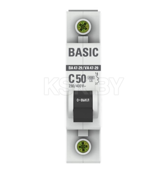Автоматический выключатель 1P 50А (C) 4,5кА ВА 47-29 Basic (mcb4729-1-50C) 
