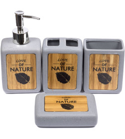 Набор для  ванной комнаты керамический,цвет серый,4 предмета.арт.226697225