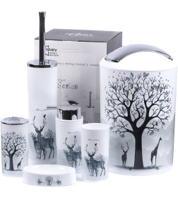 Набор для  ванной комнаты пластиковый,цвет белый,6 предметов.арт 25561537