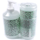 Набор для  ванной комнаты пластиковый,цвет зеленый,3 предмета.арт.58ayh051-1 (58ayh051-1) 