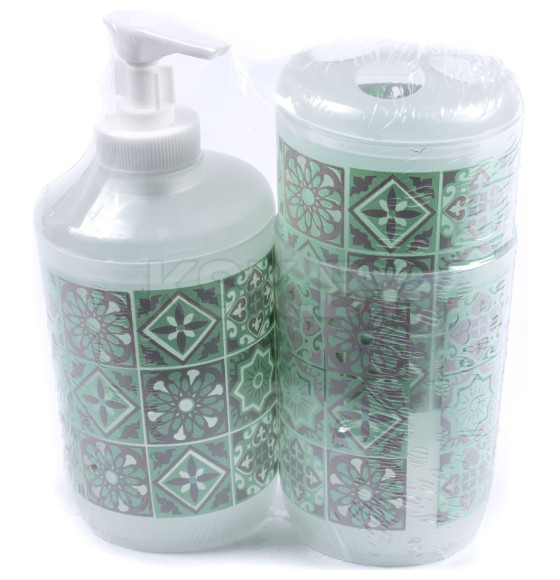 Набор для  ванной комнаты пластиковый,цвет зеленый,3 предмета.арт.58ayh051-1 (58ayh051-1) 