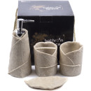 Набор для  ванной комнаты полирезиновый,цвет бежевый,4 предмета.арт 25736798 (25736798) 