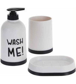Набор для  ванной комнаты полирезиновый,цвет белый,3 предмета.арт 170429910