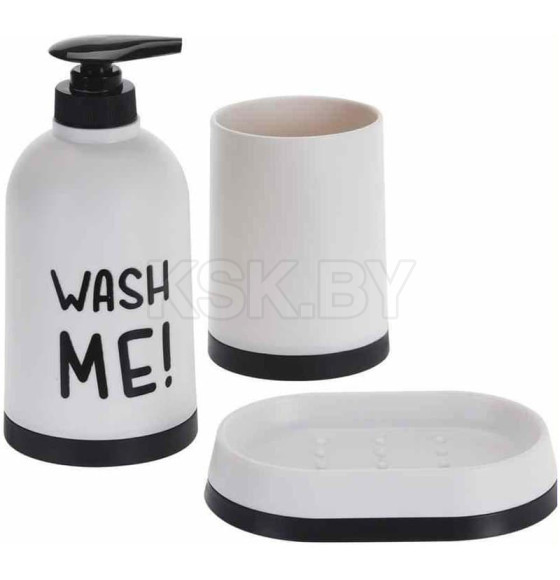Набор для  ванной комнаты полирезиновый,цвет белый,3 предмета.арт 170429910 (170429910) 