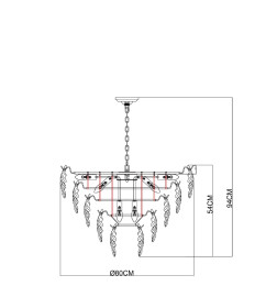 Светильник подвесной Arte Lamp LILLY A4070LM-12GO