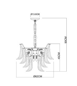 Светильник подвесной Arte Lamp MAYA A4072LM-9GO
