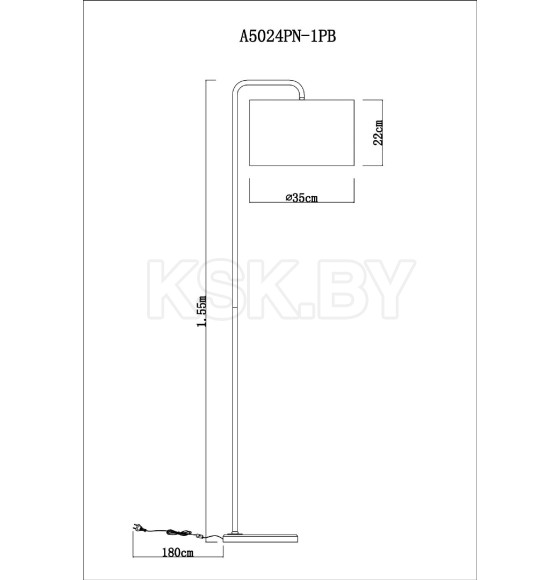 Светильник напольный Arte Lamp RUPERT A5024PN-1PB (A5024PN-1PB) 