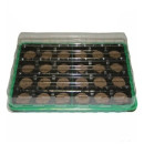 Минипарник для рассады с торф. таблетками (24 таблетки диам. 41 мм) + лоток + крышка)