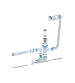 Сифон Ани для ванны клик-клак, рег.выпуск, перелив.труб. (сетка)40х50  EС255S