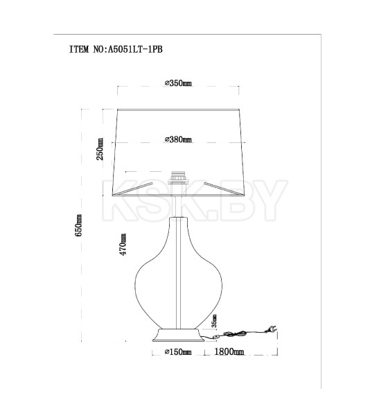 Светильник настольный Arte Lamp SAIPH A5051LT-1PB (A5051LT-1PB) 