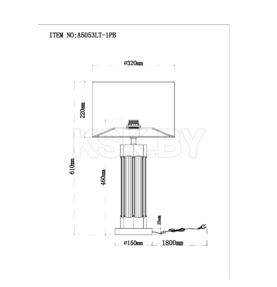 Светильник настольный Arte Lamp STEFANIA A5053LT-1PB (A5053LT-1PB) 