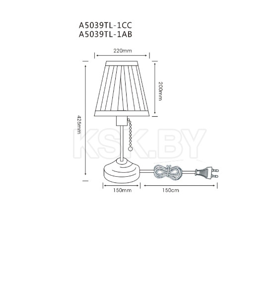 Светильник настольный Arte Lamp MARRIOT A5039TL-1CC (A5039TL-1CC) 