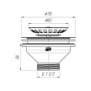 Выпуск 3 1/2" с нерж.сеткой   M250 (M250) 