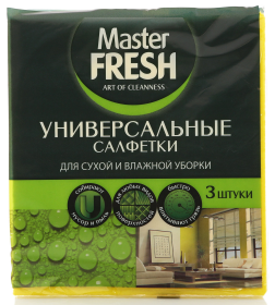 Салфетка  универ. для сухой и влажной уборки  Master FRESH  3шт