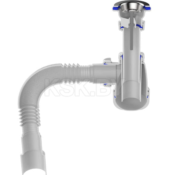 Сифон для умывальника 1 1/4"х40 с мет.реш. с г.т. 40х40/50  S1015-35-MR (S1015-35-MR) 