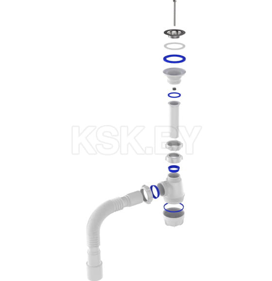 Сифон для умывальника 1 1/4"х40 с мет.реш. с г.т. 40х40/50  S1015-35-MR (S1015-35-MR) 