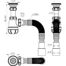 Сифон для умывальника 1 1/4"х40 с мет.реш. с г.т. 40х40/50  S1015-35-MR (S1015-35-MR) 