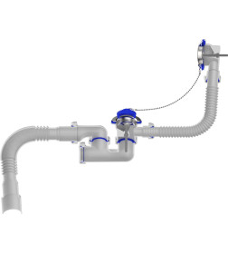 Сифон для ванны регулируемый с выпуском и переливом с г.т. 40х40/50  V255-25-MR