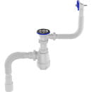 Сифон для кухни 1 1/2"х40 с мет.реш. с прямоуг. переливом с г.т. 40х40/50  B0165-25-MR (B0165-25-MR) 