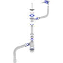 Сифон для кухни 1 1/2"х40 с мет.реш. с прямоуг. переливом с г.т. 40х40/50  B0165-25-MR (B0165-25-MR) 