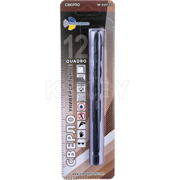 Сверло универсальное 12 мм Quadro Trio-Diamond 440112 (440112) 