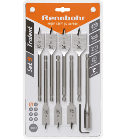 Набор сверл перьевых по дереву (9 предметов) "Rennbohr" 659199