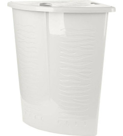 Корзина для белья Regular с откидной крышкой 40 л угловая, (белое облако) Keeplex